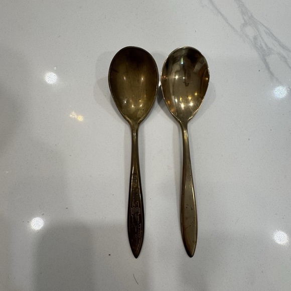 Vintage 58-Piece Dirilyte Regal Goldtone Brass Flatware Service For 12 Chicago - Picture 8 of 11